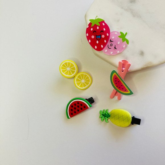 Summer Fruits Set 5 PCs Hair Clips for Girls & Toddler - Picture 3 of 6